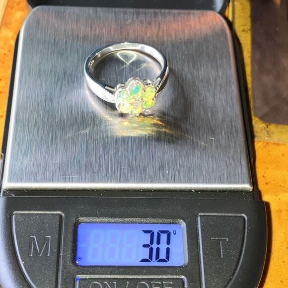Natural Ethiopian Opal Sterling Silver Ring Size 10 - Picture 10 of 10